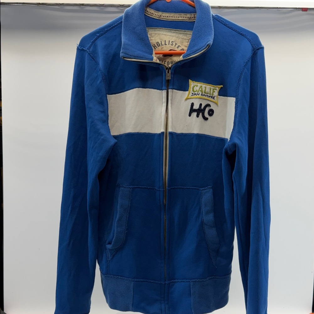 Hollister Blue and White Varsity Jacket